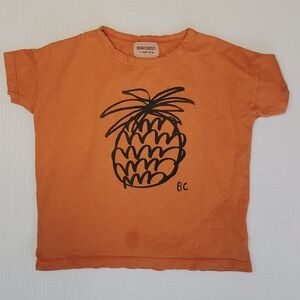 Bobo Choses Orange Kids T-Shirt with Pineapple Print